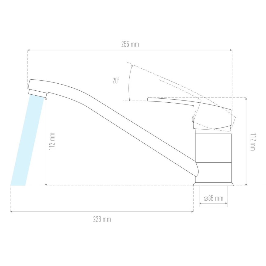 ALVEUS 1150800 - Valamusegisti CLARA 13,5 cm graniit/must