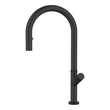 ALVEUS 1150908 - Valamu kraan väljatõmmatava pihustiga SWAN 44,9 cm must