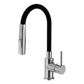 ALVEUS KI112111 - Valamu kraan paindliku varre ja pihustiga BEA 47 cm läikiv kroom/must