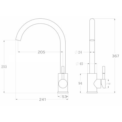 ALVEUS - Köögivalamu BASIC 78x43,5 cm mattroostevabast terasest, saatiinviimistlusega + valamusegisti VIOLA 36,7 cm harjatud roostevabast terasest