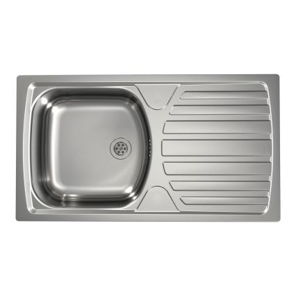ALVEUS - köögivalamu BASIC 78x43,5 cm roostevaba teras/satiin + VIOLA 36,7 cm köögisegisti harjatud roostevaba teras