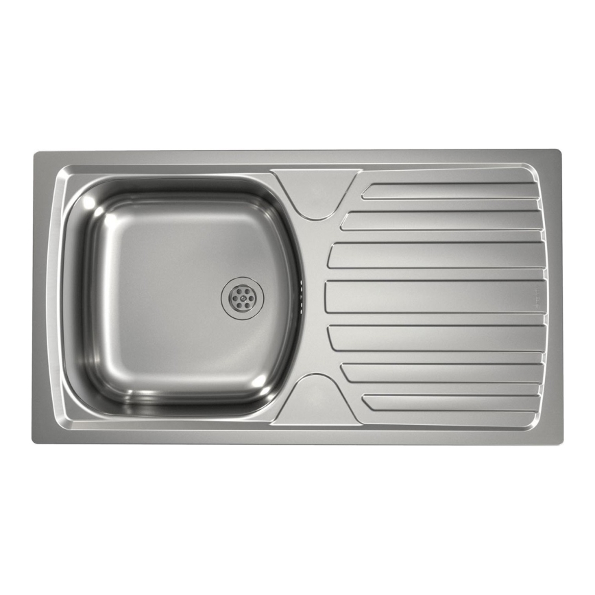 ALVEUS - köögivalamu BASIC 78x43,5 cm roostevaba teras/satiin + VIOLA 36,7 cm köögisegisti harjatud roostevaba teras