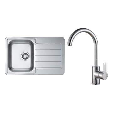 ALVEUS SET0026 - Köögivalamu LINE 79x50 cm + segisti TONIA 29,5 cm satin/särav kroom