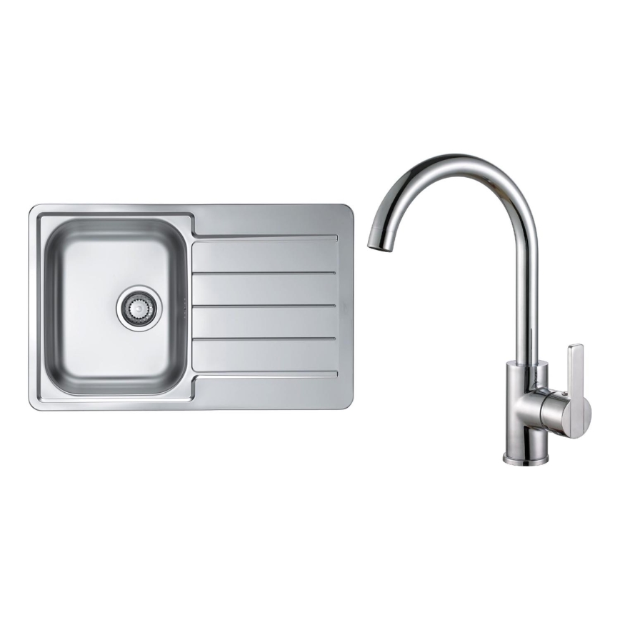ALVEUS SET0026 - Köögivalamu LINE 79x50 cm + segisti TONIA 29,5 cm satin/särav kroom