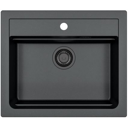 ALVEUS SETA23228 - Köögivalamu ATROX 59x50 cm + kraan painduvate voolu MINTAS 34 cm graniit/mat must
