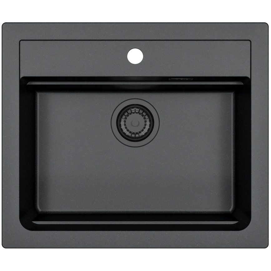 ALVEUS SETA23228 - Köögivalamu ATROX 59x50 cm + kraan painduvate voolu MINTAS 34 cm graniit/mat must