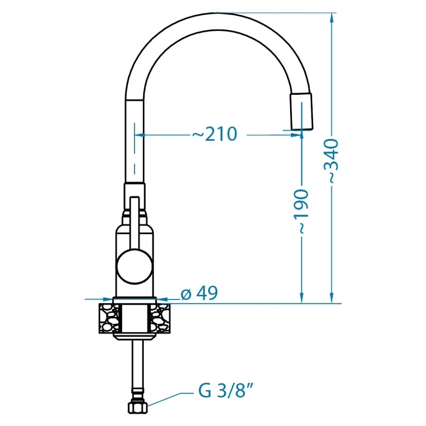 ALVEUS SETA23228 - Köögivalamu ATROX 59 x 50 cm + valamukraan paindliku kaelaga MINTAS 34 cm graniit/matt must
