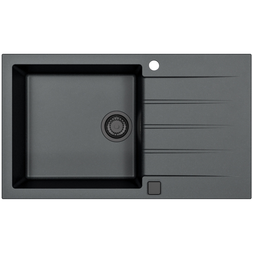 ALVEUS SETA23232 - Köögivalamu CADIT 86x50 cm + painduva kaelaga valamu segisti MINTAS 34 cm, graniit/mattmust