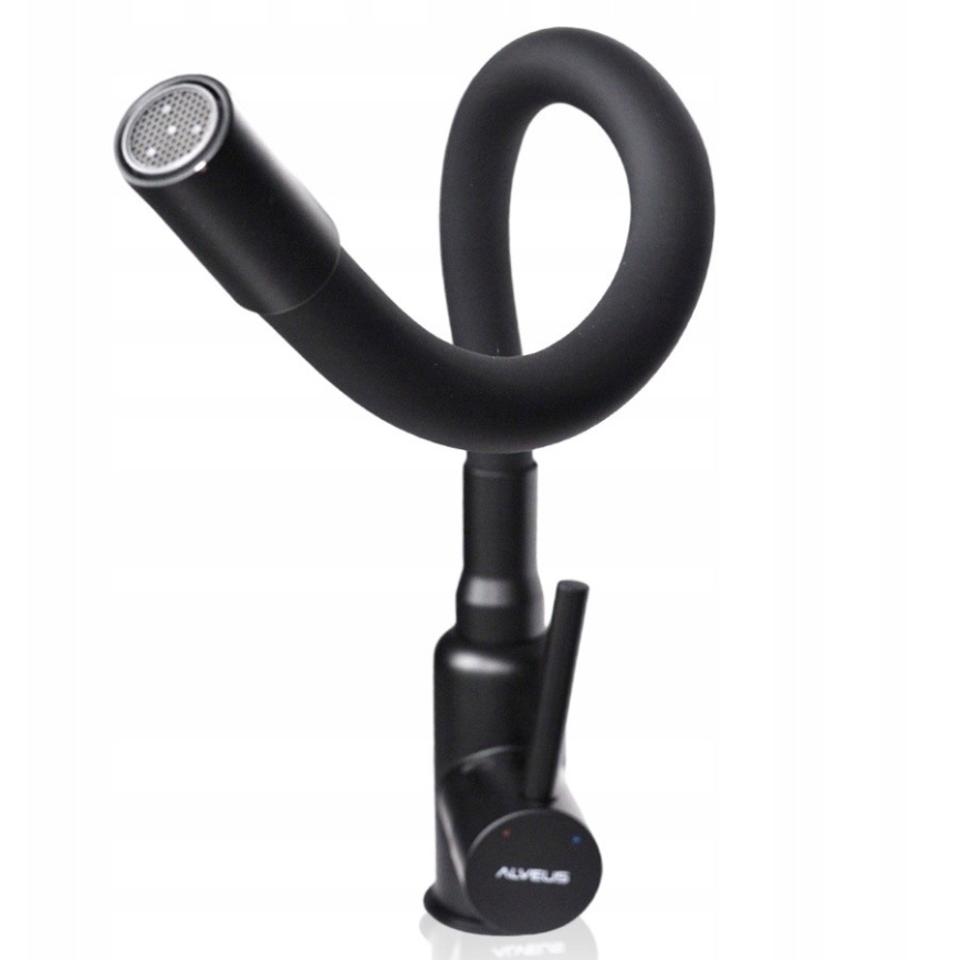 ALVEUS SETA23232 - Köögivalamu CADIT 86x50 cm + painduva kaelaga valamu segisti MINTAS 34 cm, graniit/mattmust