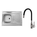 ALVEUS SETA24019 - Köögivalamu CLASSIC 80x60 cm + valamukraan painduva voolikuga MINTAS 34 cm harjatud roostevaba teras/must