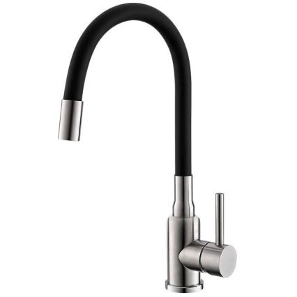 ALVEUS SETA24019 - Köögivalamu CLASSIC 80x60 cm + kraan painduva käe MINTAS 34 cm harjatud roostevaba teras/must