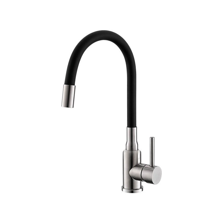 ALVEUS SETA24019 - Köögivalamu CLASSIC 80x60 cm + kraan painduva käe MINTAS 34 cm harjatud roostevaba teras/must