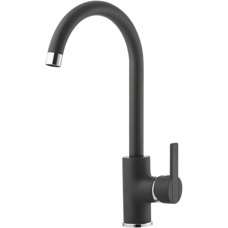 ALVEUS SETA737 - Köögivalamu CORTINA 50x45 cm + valamusegisti painduva voolikuga TONIA 29,5 cm graniit/mattmust