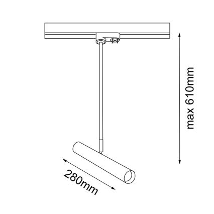 Amplex - Ripplühter rööbassüsteemile 1xGU10-MR11/15W/230V must/messing