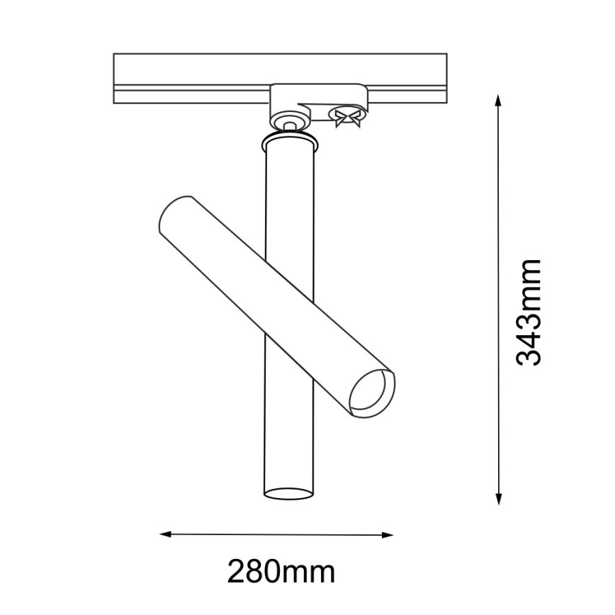 Amplex - Kohtvalgusti rööbassüsteemile 1xGU10-MR11/15W/230V must/messing