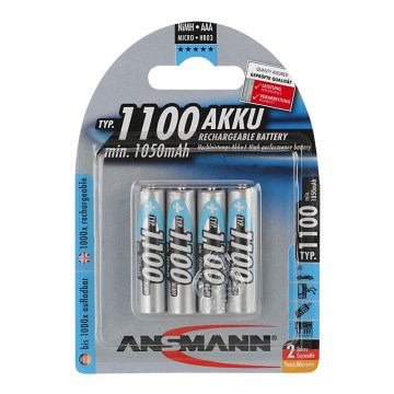 Ansmann 07521 Micro AAA - 4tk Laetavad patareid AAA NiMH1.2V/1050mAh