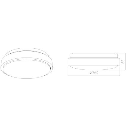 APLED - LED Laevalgusti LENS PP TRICOLOR LED/12W/230V IP41 2700 - 6500K 825lm