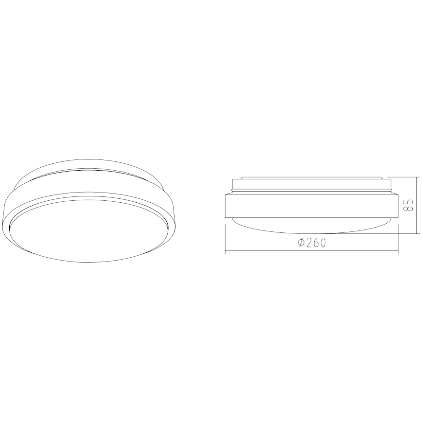 APLED - LED Laevalgusti LENS PP TRICOLOR LED/12W/230V IP41 2700 - 6500K 825lm