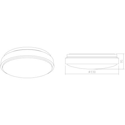 APLED - LED Laevalgusti LENS PP TRICOLOR LED/18W/230V IP41 2700 - 6500K 1210lm
