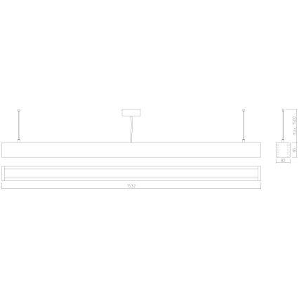 APLED - LED Lühter LOOK LED/48W/230V 4000K 150 cm tamm