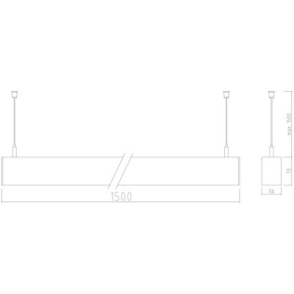 APLED - LED Ripplühter LOOK LED/58W/230V 4000K 150 cm hõbedane