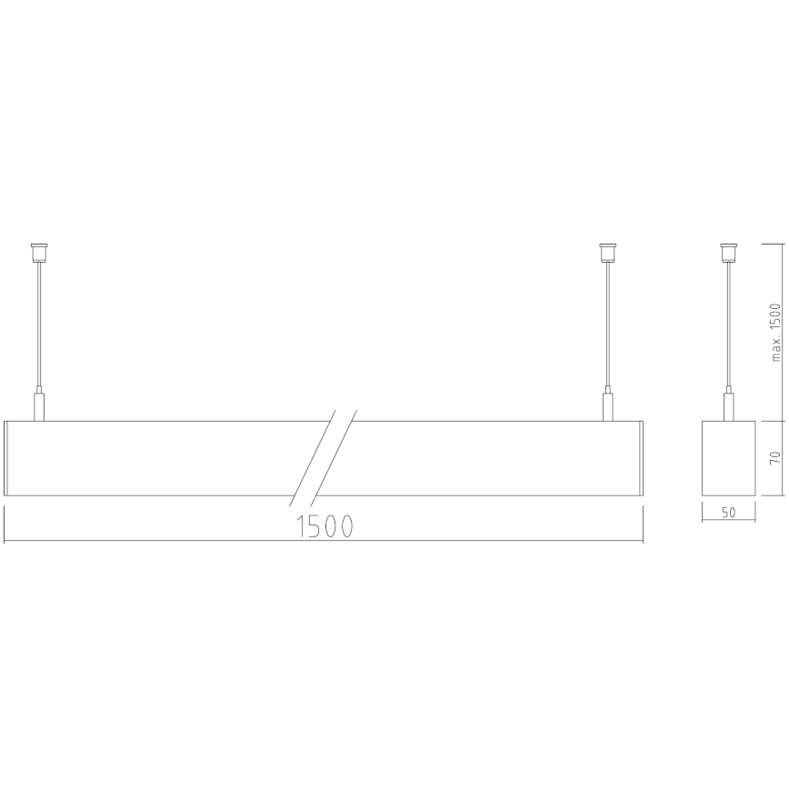 APLED - LED Ripplühter LOOK LED/58W/230V 4000K 150 cm hõbedane