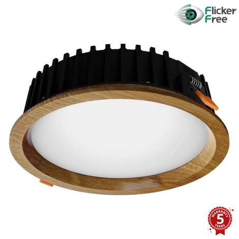 APLED - LED Süvistatav valgusti RONDO WOODLINE LED/12W/230V 3000K d. 20 cm tamm täispuit