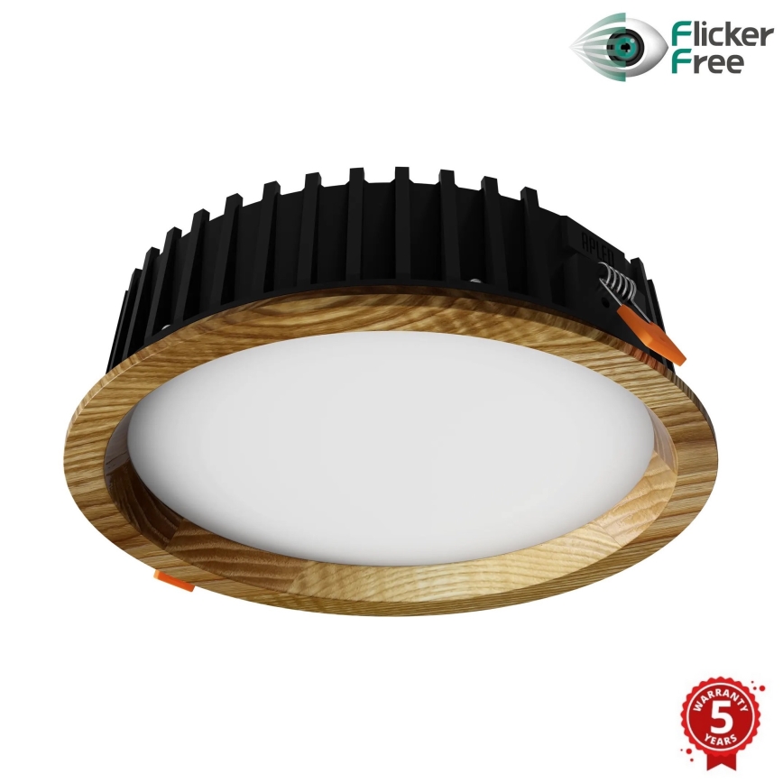 APLED - LED Süvistatav valgusti RONDO WOODLINE LED/6W/230V 3000K d. 15 cm saar täispuit