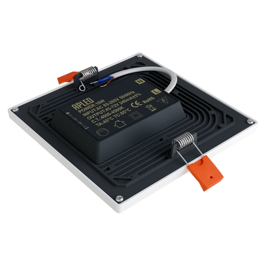 APLED - LED Süvistatav valgusti SQUARE SLIM LED/16W/230V 14,5x14,5 cm valge