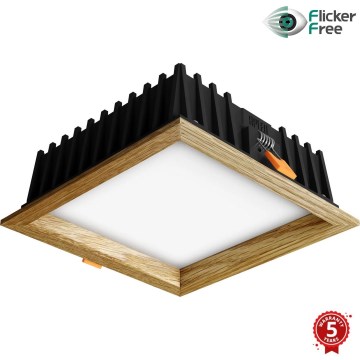 APLED - LED Süvistatav valgusti SQUARE WOODLINE LED/12W/230V 3000K 17x17 cm tamm täispuit