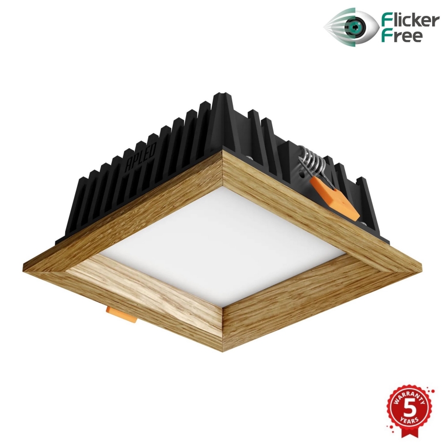 APLED - LED Süvistatav valgusti SQUARE WOODLINE LED/6W/230V 4000K 12x12 cm tamm täispuit