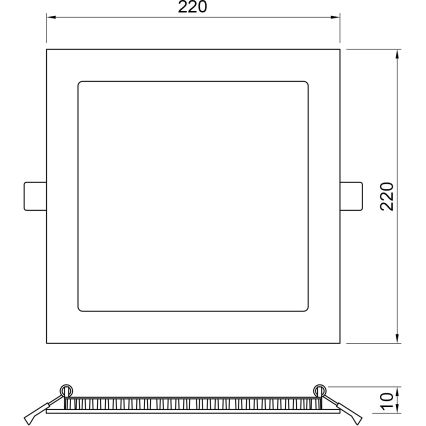 APLED - LED Süvistatav valgusti vannituppa SQUARE LED/18W/230V IP41 220x220 mm