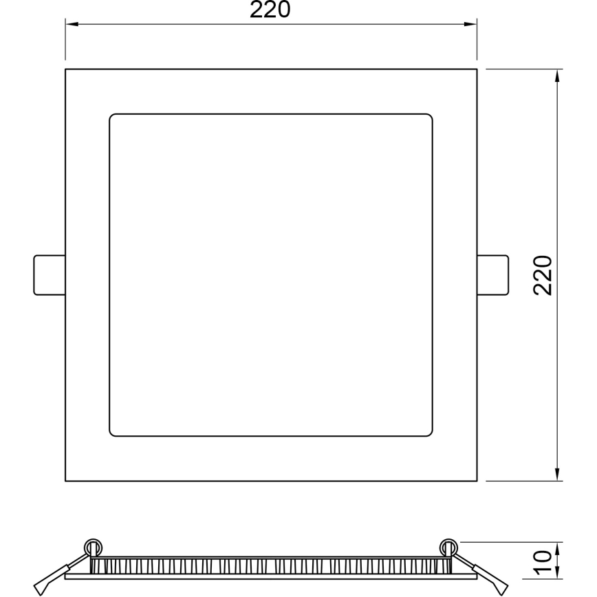 APLED - LED Süvistatav valgusti vannituppa SQUARE LED/18W/230V IP41 220x220 mm