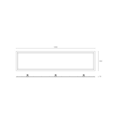 APLED - LED Süvistatav valguspaneel vannituppa QUADRA LED/40W/230V 4000K IP41 120x30cm