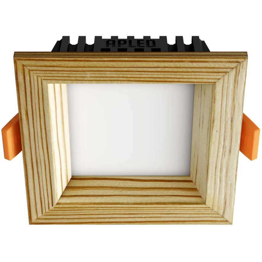APLED - LED Süvistatav valgusti SQUARE WOODLINE LED/3W/230V 3000K 9x9 cm mänd täispuit