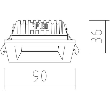 APLED - LED Süvistatav valgusti SQUARE WOODLINE LED/3W/230V 3000K 9x9 cm tamm täispuit