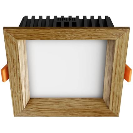 APLED - LED Süvistatav valgusti SQUARE WOODLINE LED/6W/230V 3000K 12x12 cm tamm täispuit