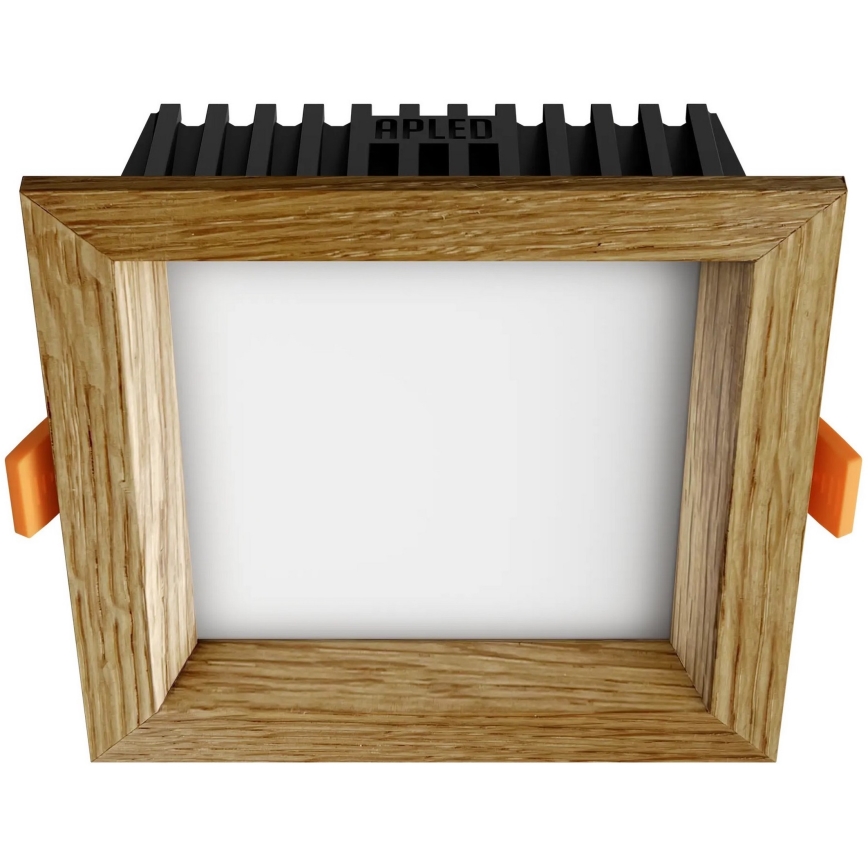APLED - LED Süvistatav valgusti SQUARE WOODLINE LED/6W/230V 3000K 12x12 cm tamm täispuit