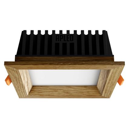 APLED - LED Süvistatav valgusti SQUARE WOODLINE LED/6W/230V 3000K 12x12 cm tamm täispuit