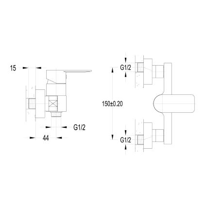 Aqualine - dušisegisti DAPHNE läikiv kroom
