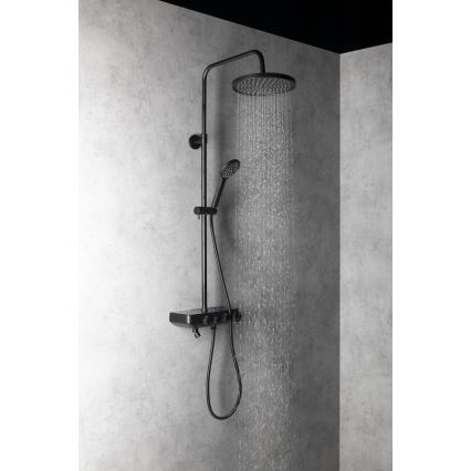 Aqualine - Duššikomplekt kraaniga ja mini lisakraan FARRAO matt must