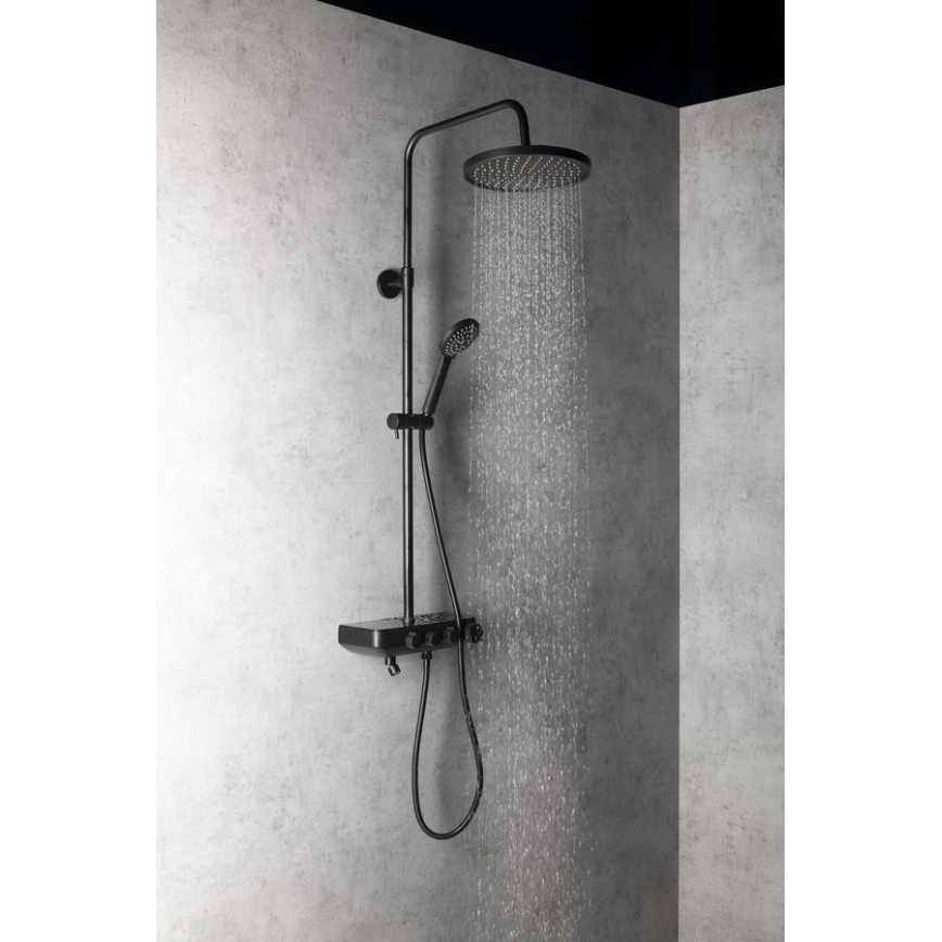 Aqualine - Duššikomplekt kraaniga ja mini lisakraan FARRAO matt must