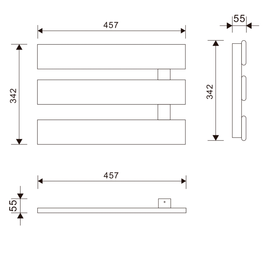Aqualine - Elektriline rätikukuivati ELVIS 50W 46x34 cm valge