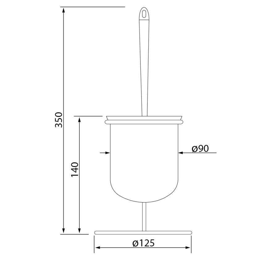 Aqualine - Eraldiseisev WC-hari SIMPLE LINE valge/läikiv kroom
