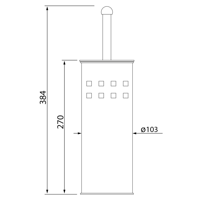 Aqualine - Eraldiseisev WC-hari SIMPLE LINE valge/läikiv kroom