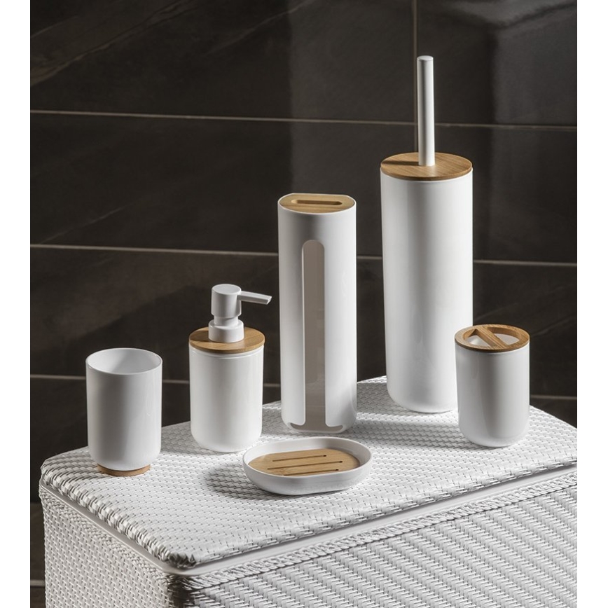 Aqualine - Hambaharjahoidik SNOW valge/bambus