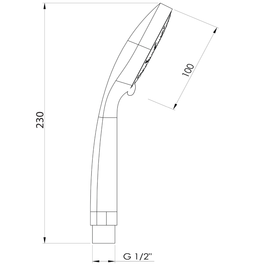 Aqualine - Käsidušš Ø 10 cm läikiv kroom