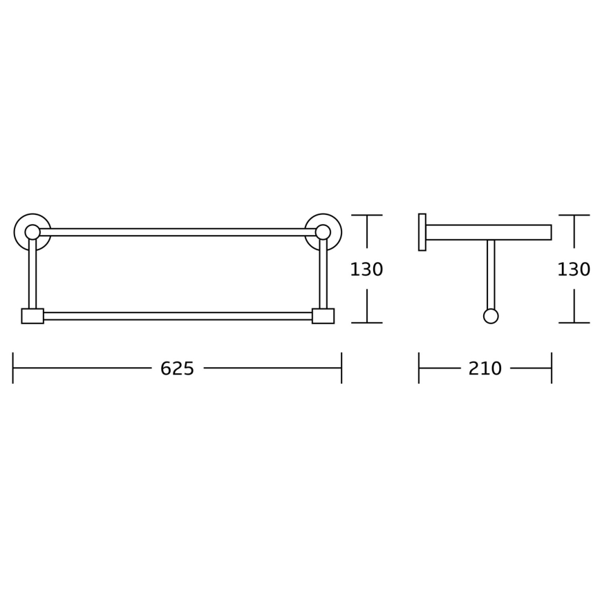 Aqualine - Käterätikuhoidja seinale SAMBA 21x62,5 cm läikiv kroom
