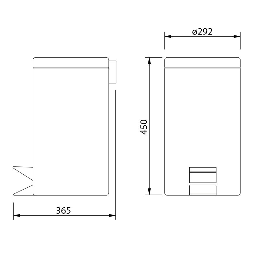 Aqualine - Prügikast SIMPLE LINE 20 l poleeritud roostevaba