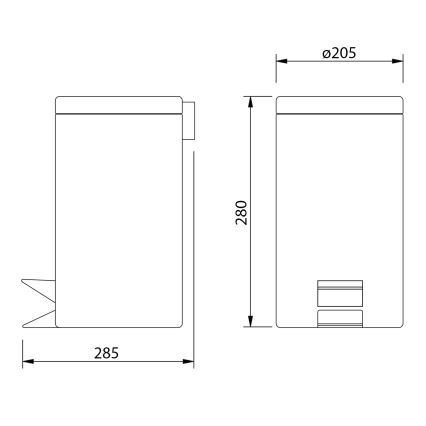 Aqualine - Prügikast SIMPLE LINE 5 l poleeritud roostevaba